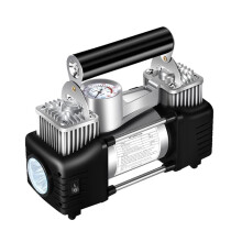 Portable Car Inflatable Pump W/Lights 12V Heavy Duty Double Cylinder Electric Inflator Air Compressor Mechanical Model
