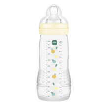 MAM Easy Active 6 Months and Up Pearl Color (330 ml) - with Ultra-Fast X Speed Silicone Pacifier - for Baby with Airtight Seal