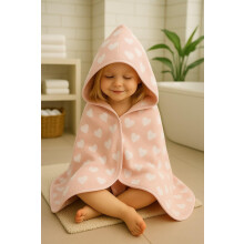 Kiraz Kids %100 cotton Oeko-tex Certified Hooded Towel 100x100cm for
