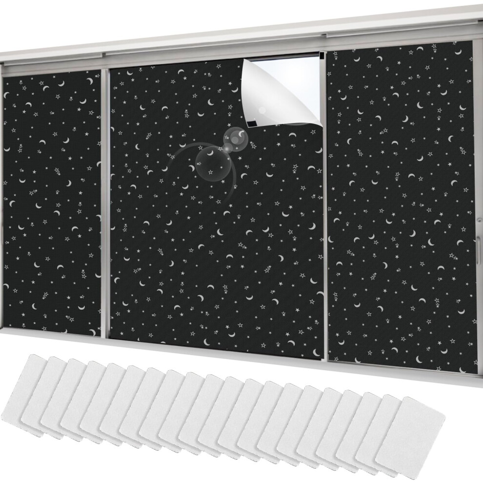 Donfulily 100% Blackout Blinds, Black Out Blinds Stick On,No Drill Blackout Shades For Win