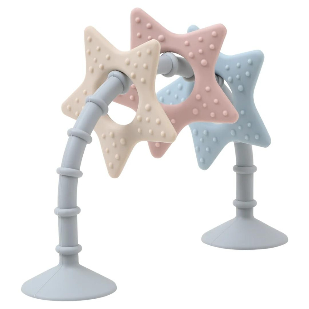 Stick 'N' Play Sensory Star Toy And Teether | Suction Cup Hoop With 3 Teether Stars | For Baths, Highchairs And More | Suitable From Newborn Shnuggle