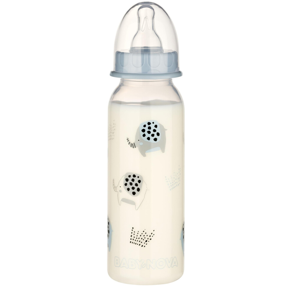 Baby-Nova 240Ml Baby Bottle Set (3 Pack) With Anti-Colic Medium Flow Silicone Tea