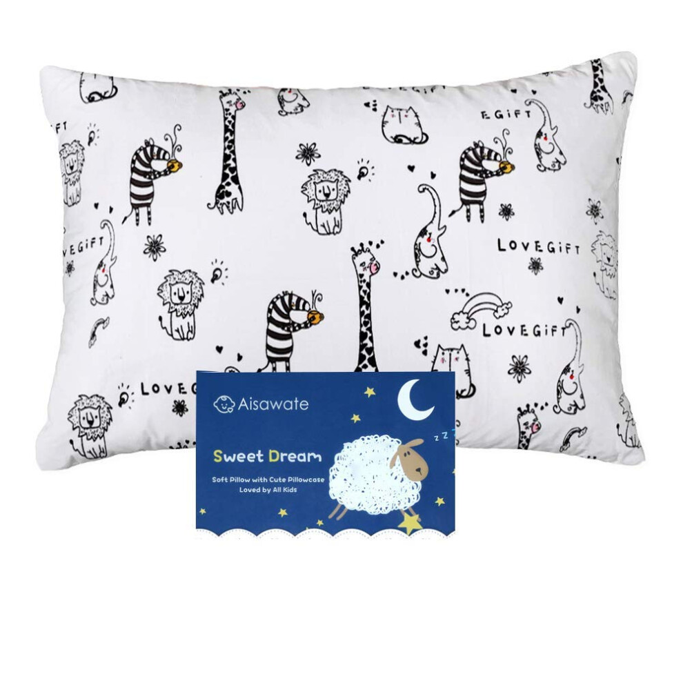 Aisawate Toddler Pillow With Pillowcase - 13X18 Soft Cotton Chlid Kids Pillows - Washable And Hypoallergenic - Toddler Bedding Mini Small Pillow For
