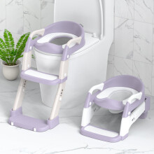 Potty Training Toilet Seat, Upgrade 3 in 1 Toddler Toilet Seat and Steps Stool for Boys Girls, Non-Slip Splash Guard KidsToilet Seat with Ladder, Adj