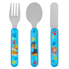 PAW Patrol 3-Piece Stainless Steel Cutlery Set for Kids, Blue, Includes Fork, Sp
