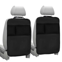 Naapesi 2 Pack Car Seat Back Protectors, Black, 2 Pockets, 70 x 49 cm