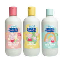Peppa Pig Bathtime Fun Bundle 350mlx3 Coconut Grape Baby Wash Peach