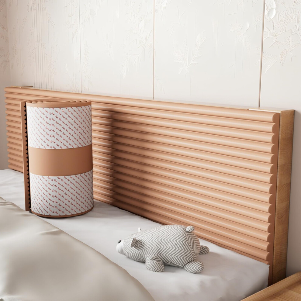 Tokenhigh Anti Collision Wall Padding, 3D Upholstered Wall Panels, Self Adhesive Safety Edge Corner Guards, Padded Wall Panels For Headboard, Peel An