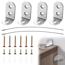 Furniture Anchors Anti-Tip Kit, 24PCS Heavy Duty Stainless Steel Baby