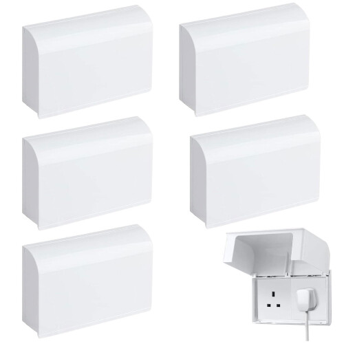 UK Plug Socket Covers 5PCS, Childproof Double Socket Protector,