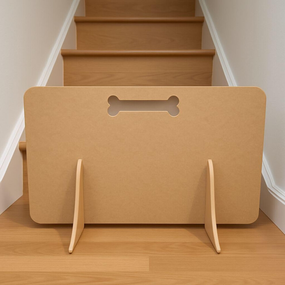 Wooden Stopper Barrier – Freestanding Dog Stopper for Stairs | Dog Barrier Gate | Portable Wooden Pet Stopper | Puppy Gate for Stairs Indoor | No Dr