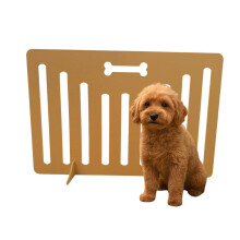 See-Through Dog Bone Wooden Stopper Barrier – No-Drill Safety Gate for Doorways & Stairs – Lightweight, Portable, Easy Access, Smooth Hold Pet (SI