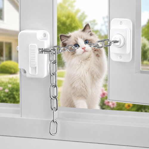 2Pcs Window Locks Pets Child Safety, Adjustable Window Restrictors