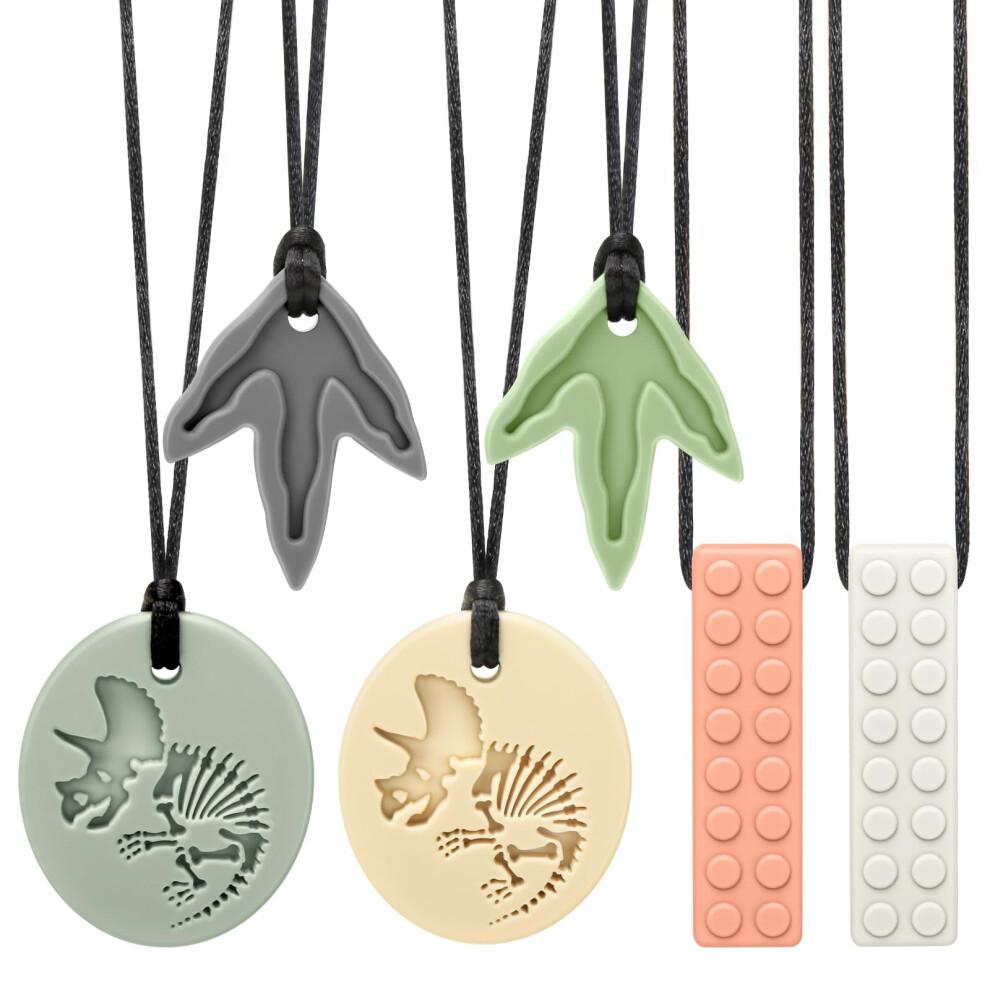 Cldy 6 Pcs Sensory Chew Necklace, Biting Toys For Autistic Kids, Bpa-Free