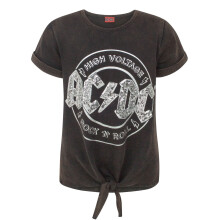 (13-14 Years) AC/DC Short Sleeved T-Shirt (Girls Grey)