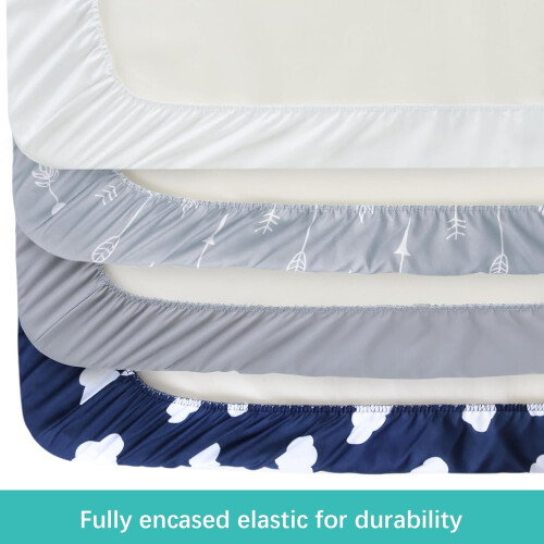 Next to Me Crib Sheets 4 PackUltra Soft Sheets Fitted 83x50cmCompatibl