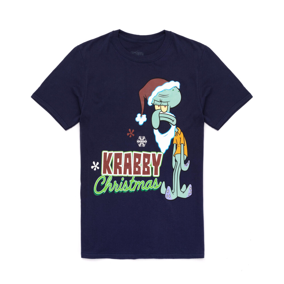 Spongebob Squarepants (Large) Short Sleeved T-Shirt (Mens Blue)