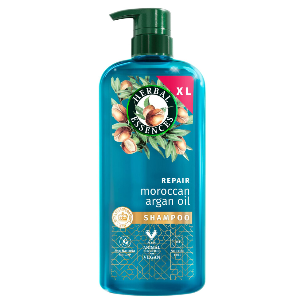 Herbal Essences Repair Moroccan Argan Oil Shampoo 650Ml For Damaged Hair. Intense Nourishment For Softer, Smoother Hair. With Pure Argan Oil. Silicon