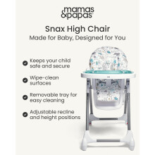 Mamas Papas Snax Adjustable Baby High Chair for 6 Months Plus Toddler