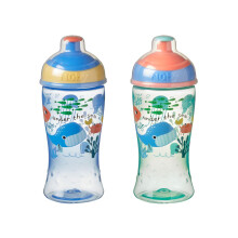 Nuby Super Slurp Water Bottle - No Spill Active Toddler Sippy Cup | 360ml / 12oz |Easy Grip | Dishwasher Safe | Suitable Beaker for 18 Months Plus (U