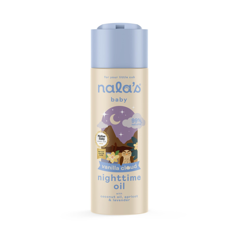 Nala's Baby Nighttime Oil Vanilla Cloud | Award-Winning |99% Natural | Paediatrician-Approved | Shea Butter, Cocoa Butter And Camomile | Vegan | 200M