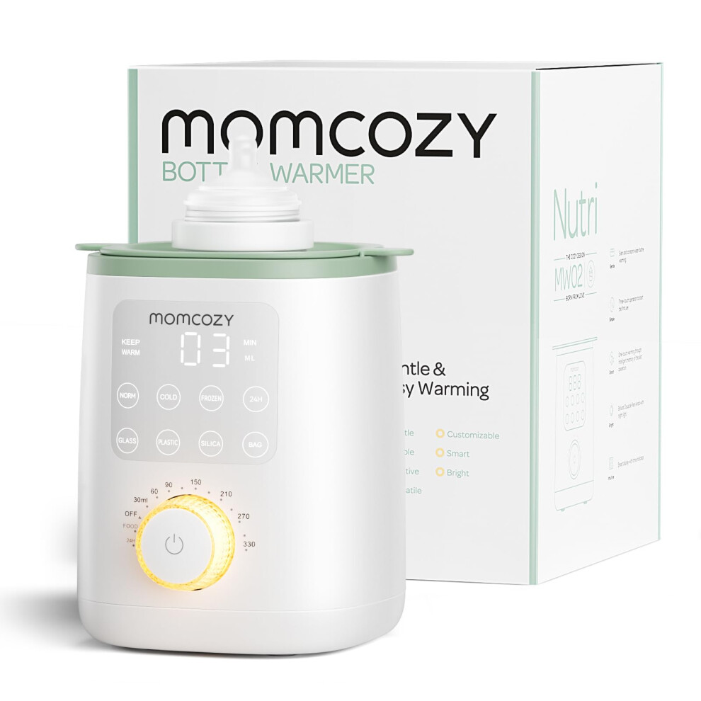 Baby Bottle Warmer For Breast Milk Formula Food, Fullest Nutrients Preserved, Fast Heat, Night For Nighttime Breastfeeding, One-Touch E Light Momcozy