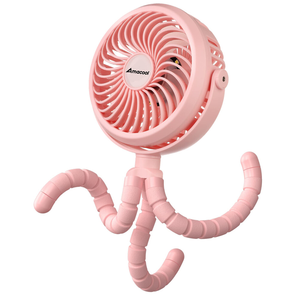 Portable Pram Fan Battery Operated Stroller Fan Flexible Tripod Clip On Fan With 3 Speeds And Rotatable Handheld Personal Fans For Car Seat C Amacool