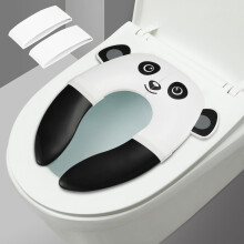 PandaEar Toilet Seat Cover | Folding Travel Toilet Seat for Children and Potty Training with Non-Slip Silicone Pads | Recyclable Toilet Seat (Gray)