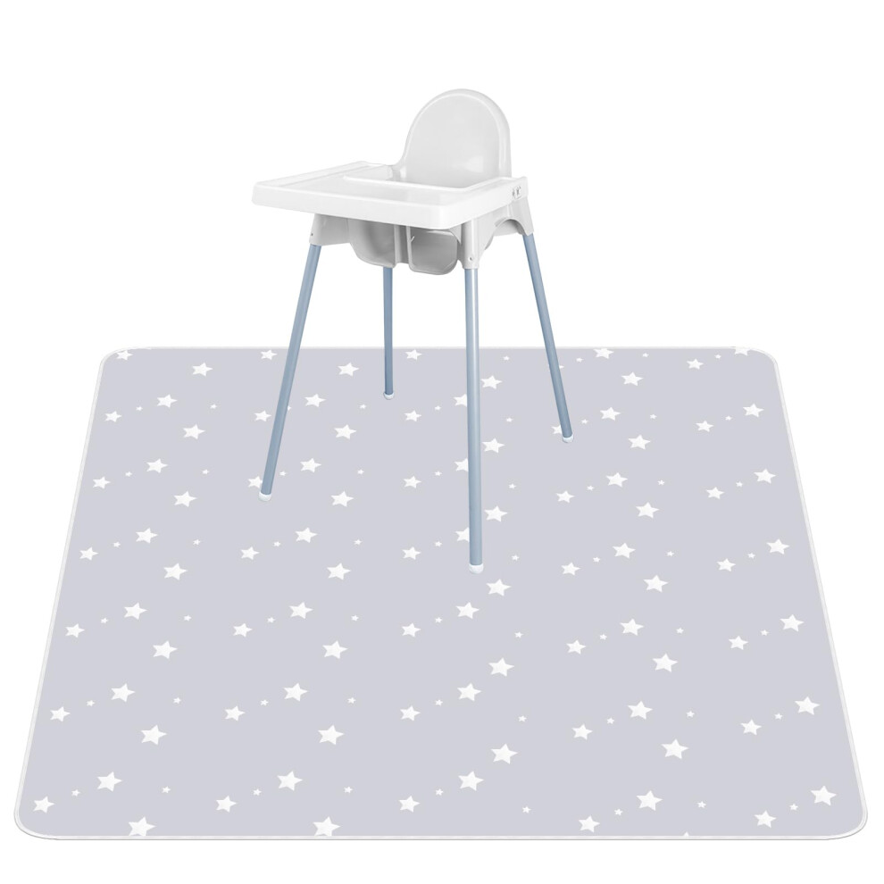 Easy Cleaning Splash Mat, 52" Highchair Splash Mat, Baby Splat Floor Mat, Washable Spill Mat, Waterproof Messy Mat, Highchair Weaning Mat For Vicloon