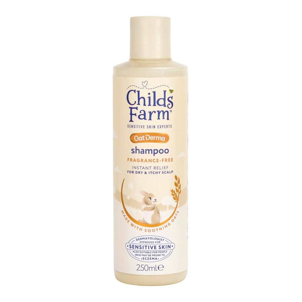 Childs Farm Oatderma Hair Shampoo, Fragrance And Tear Free, Soothing For Sensitive Skin And Scalp, Baby, Kids, 250Ml