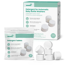 Grownsy Detergent Washing Tablets 130 PCS for Momcozy, Baby Brezza Bottle Washer, Compatible with All Brands Baby Bottle Washers