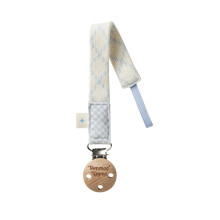 Tommee Tippee Comforter Clip, 0+ Months, 1 Pack, Organic Cotton, Compatible with Any Soother, Loop-on Design, Natural Beech Wood and Stainless Steel