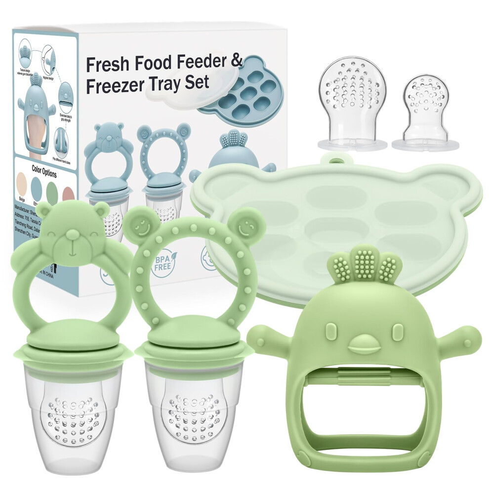Cldy Baby Fruit Food Feeder, Includes Silicone Breast Milk Popsicle Freezer Mold, Teething Toy For Baby, Bpa Free Silicone Teether For Toddler Infant