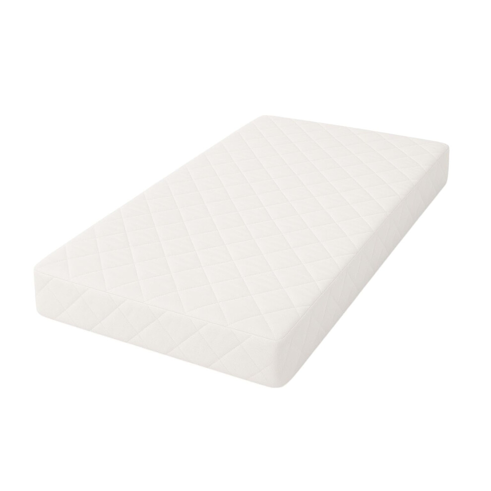 Toddler Cot Mattress Eco Fiber 120 X 60 X 10 Cm – Extra Thick Baby Mattress For Cot Beds – Quilted Polycotton Anti-Allergenic Cover – Firm Foam Foam & Upholstery Warehouse