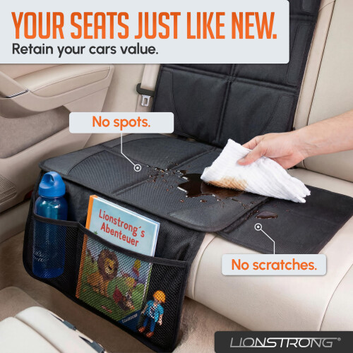 LIONSTRONG Car Seat Protector [ISOFIX COMPATIBLE] - black 1