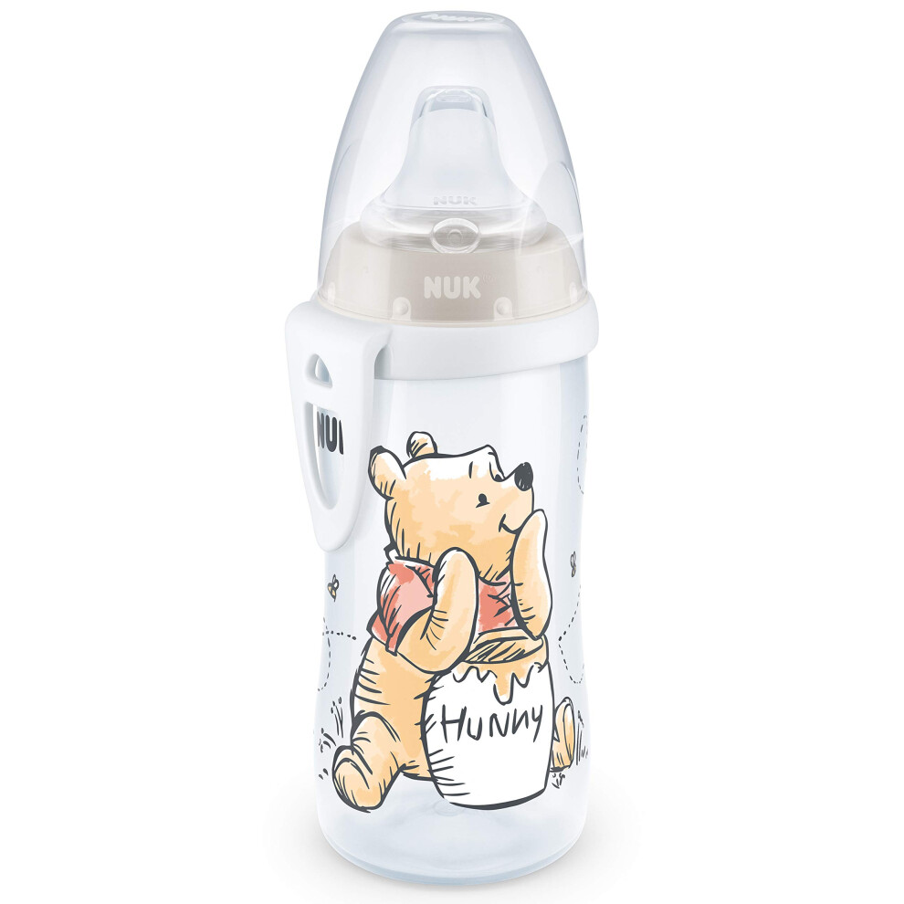 Active Cup Toddler Cup | 12+ Months | Leak-Proof Soft Drinking Spout | Clip & Protective Cap | Bpa-Free | 300 Ml | Disney Winnie The Pooh | Beige Nuk