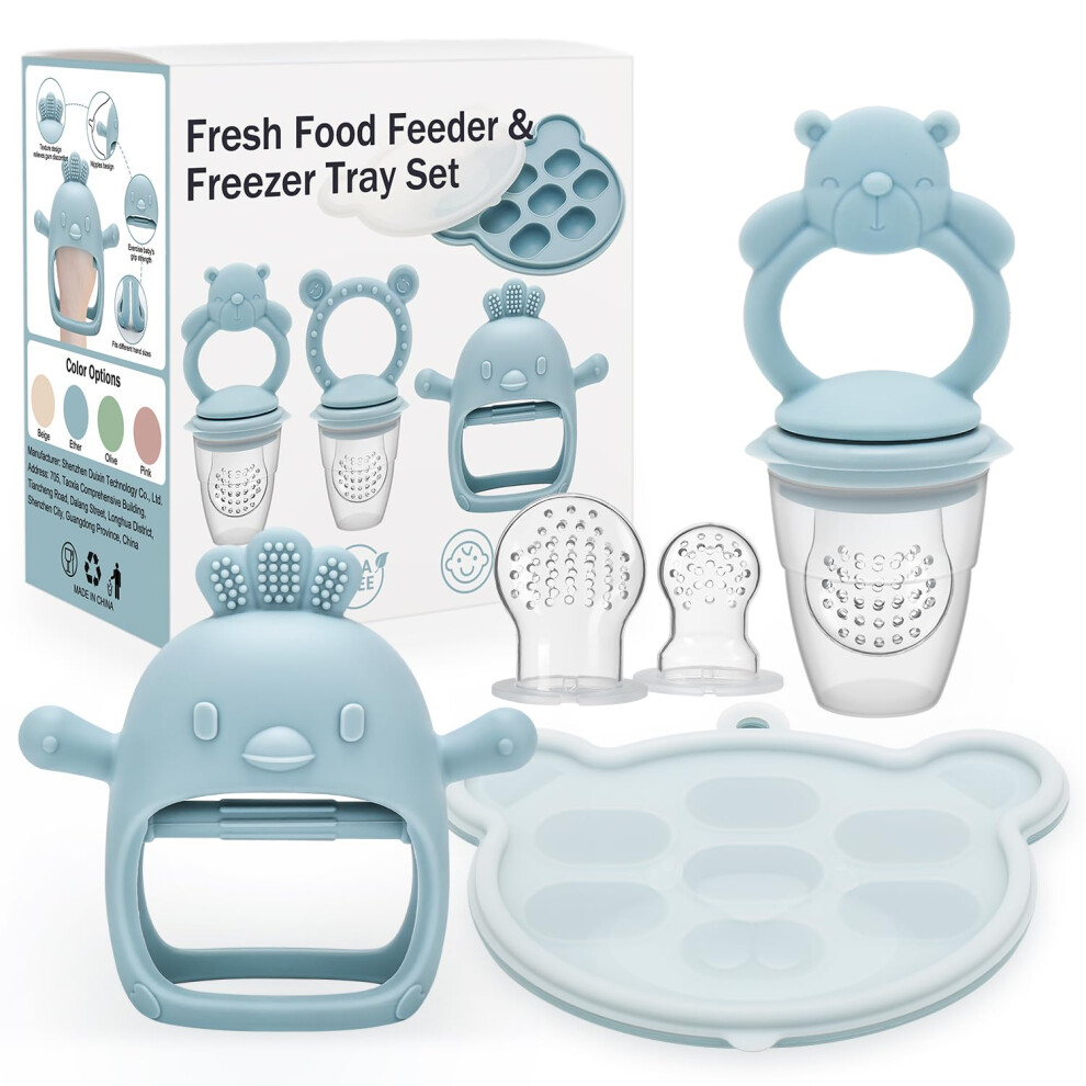 Cldy Baby Fruit Food Feeder, Mini Freezer Tray Combo, Breastmilk Popsicle Freeze