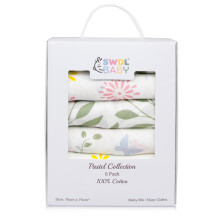 Large Baby Muslin Cloths - 100% Cotton Muslin Squares (Pack of 6, 70 x 70 cm) | Soft, Absorbent & Breathable | Perfect as Baby Bibs & Burp Cloths | P