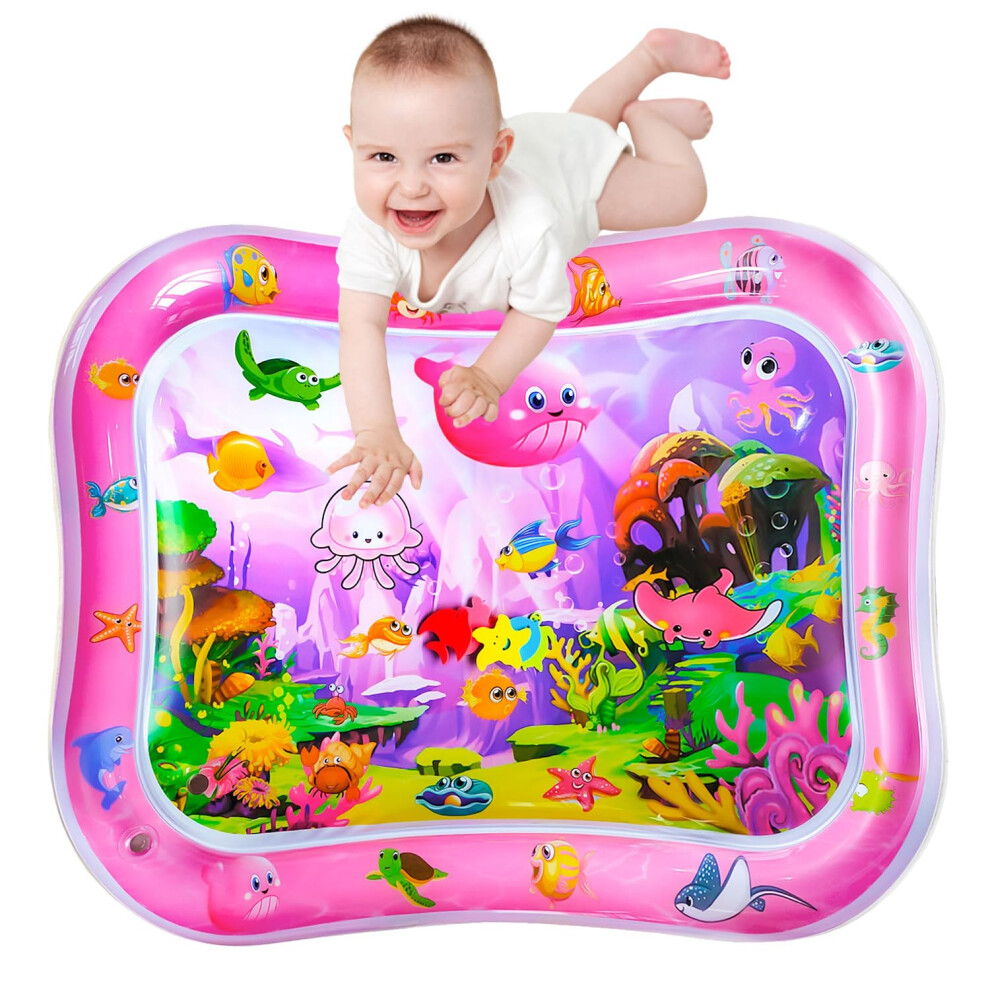 Big Tummy Time Mat,Tummy Time Water Mat, Baby Toys 3-36 Months, Fun Early Development Activity Play Center For Newborn,100X80cm. Zhuynxir