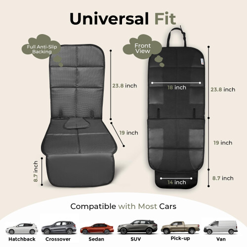 SOVARA Car Seat Protectors for Child Seats (2 Pack) – Customised for 2