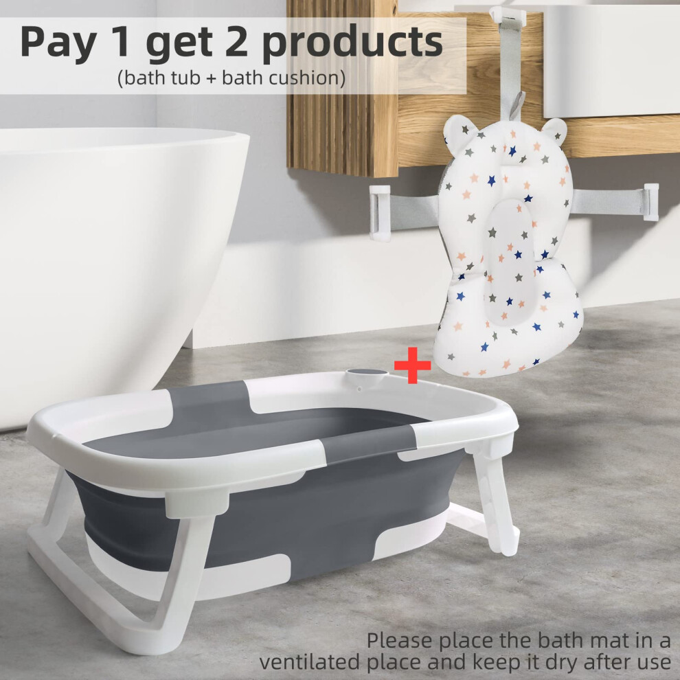 Glenmore Baby Bath Tub Foldable Bathtub Collapsible Toddler Bath Tubs With Bath
