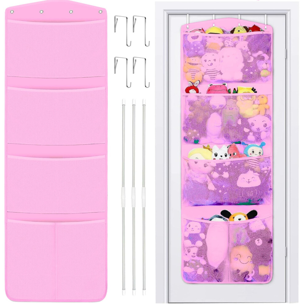 Stuffed Animal Storage, With 3 Large Pockets And 2 Medium Pockets, Over The Door Organizer Storage For Closet, Baby, Plush Toy, Hanging Door Organize Rzmayis