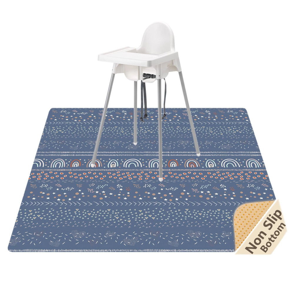 Splat Mat For Under High Chair/Arts/Crafts, 51" Waterproof Spill Mat Washable Non-Slip Floor Protector Splash Mat, Messy Mat And Table Cloth Womumon