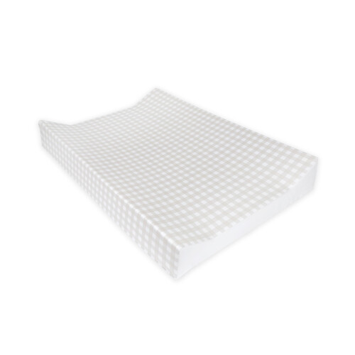 BEDEBYES Deluxe Anti Roll Wedge Baby Changing Mat, Oat Gingham,