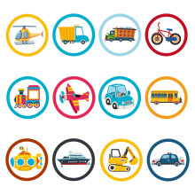 24 Sheets Potty Training Stickers, 12 Styles Color Changing Pee Stickers Cute Cartoon Toilet Target for Boys Girls Toddlers (Transportation Pattern)