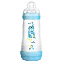 MAM Easy Start Anti-Colic A123 Bottle, Patented Anti-Colic with Teat 3 Made of SkinSoftTM Ultra-Soft Silicone, for Babies from 4 Months, 320 ml, Blue