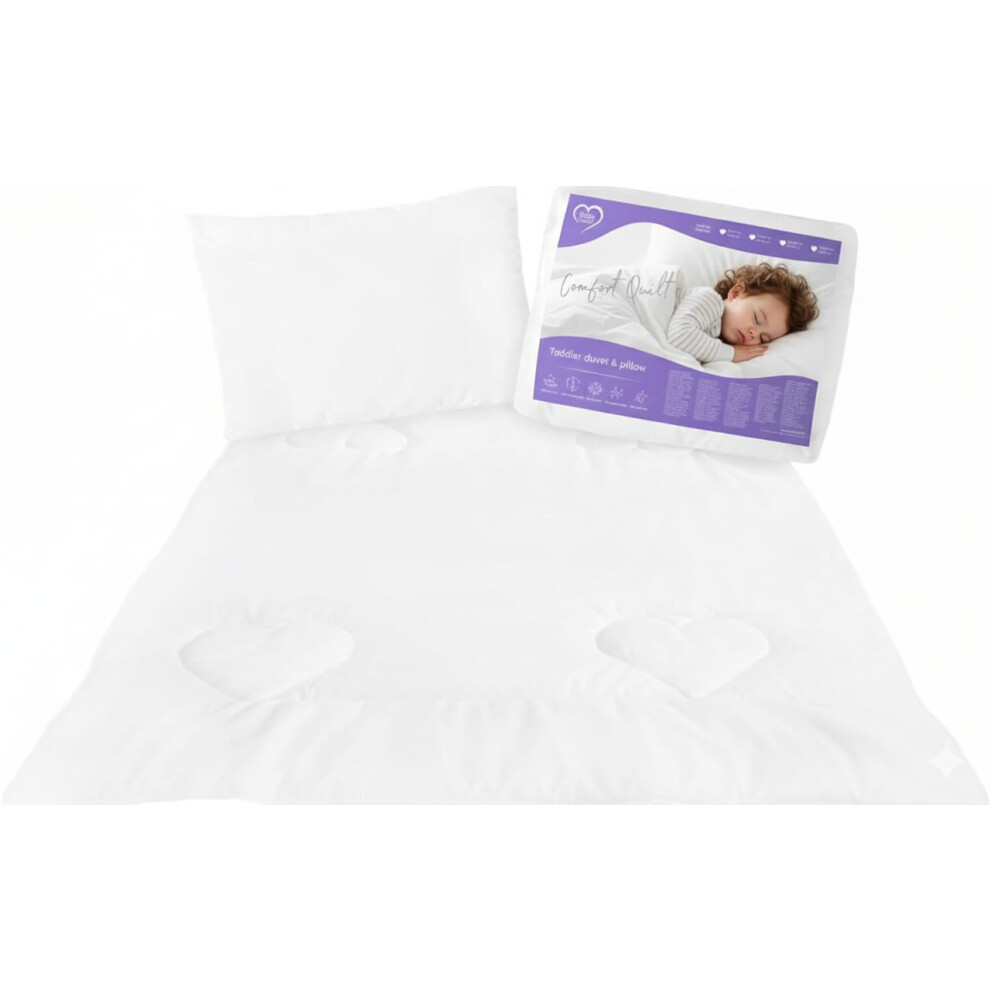Soft 4.5 Tog Duvet With Flat Pillow Bedding Set 80X70 Cm 12M+ Baby Comfort