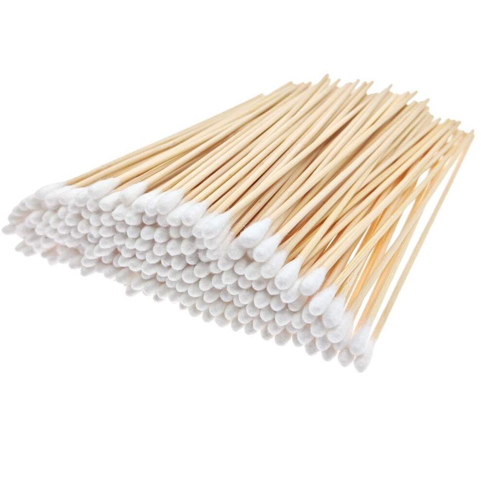 Zhiye 6 Inch Ear Buds, 200 Pcs Long Cotton Swabs Ear Picks With Extra Long Wooden Handle For Ear Wax Cleaning, Beauty, Jewelry, Polishing