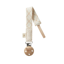Tommee Tippee Comforter Clip, 0+ Months, 1 Pack, Organic Cotton, Compatible with Any Soother, Loop-on Design, Natural Beech Wood and Stainless Steel