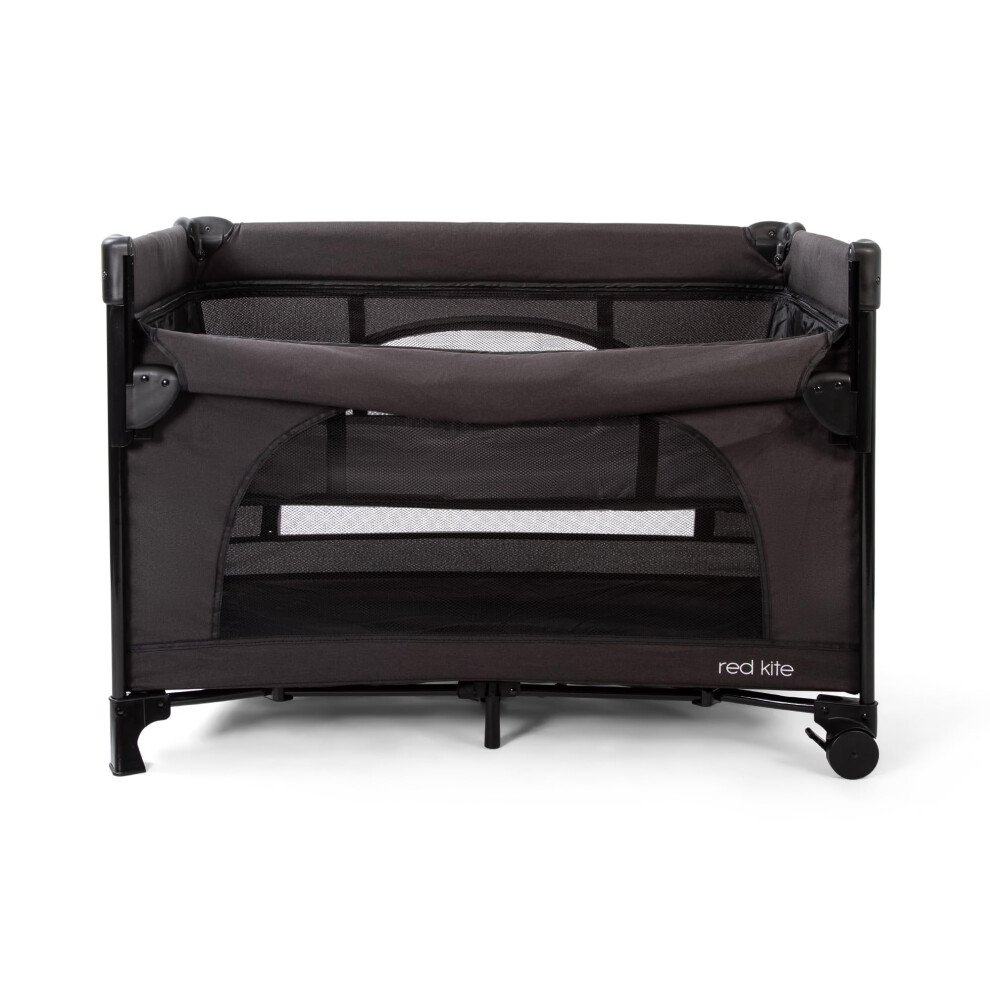 Kite Dreamer Bedside Crib With Newborn Bassinette - Red/Black Red Kite